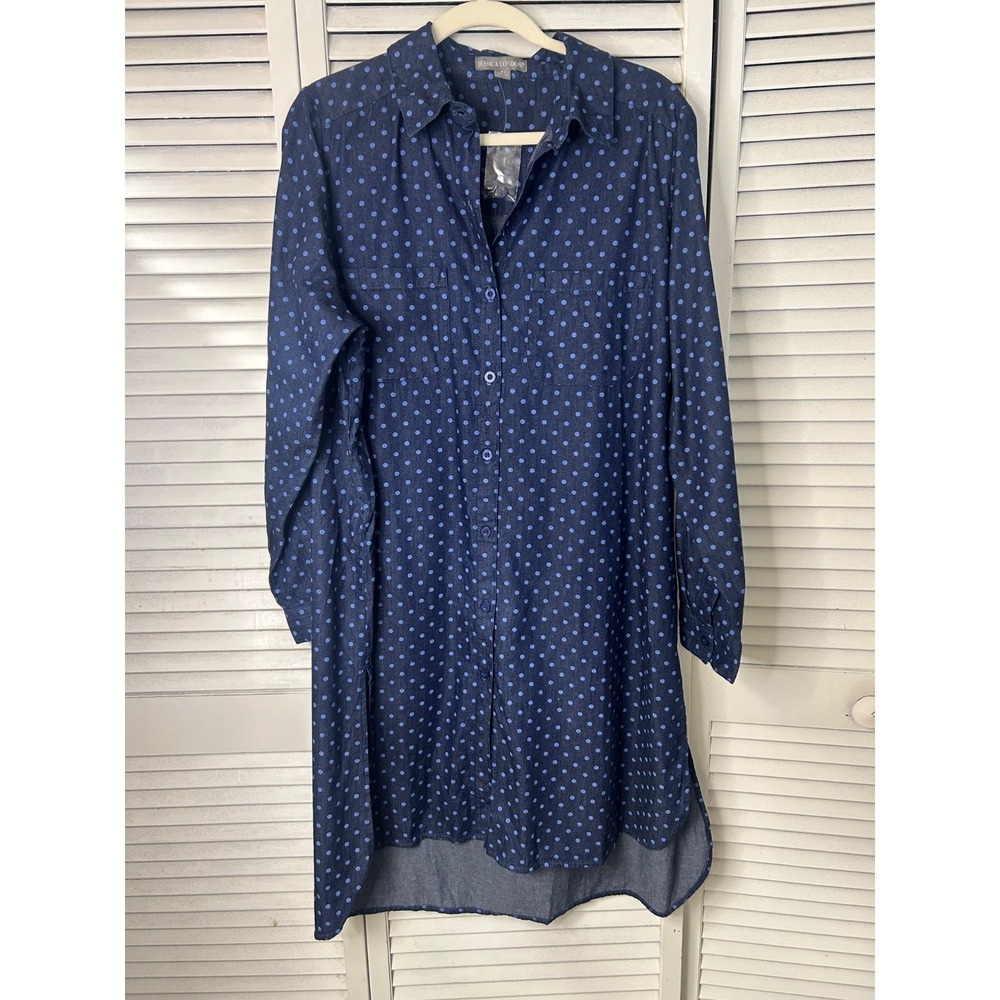 Jessica London Polka Dot Shirt Dress Size 16W